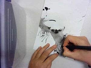 Ink Blowing and filling Negative Space Lesson