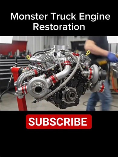 Monster truch engine restoration time laps by ai just to visualize it #motorstorm #rattruck