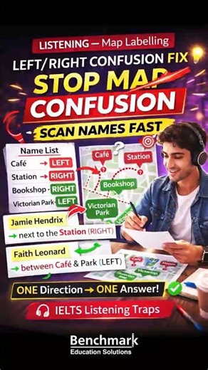 IELTS Listening — Map Labelling: Left/Right Confusion Fix