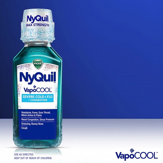 Want fast, powerful cold & flu symptom relief? Try NyQuil Severe VapoCOOL for nighttime relief Vicks vapors you can feel. | NyQuil & DayQuil