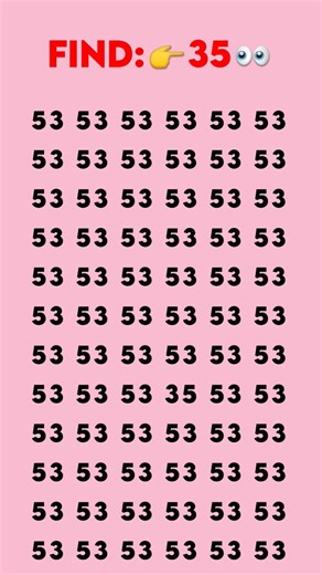 Try to find the odd number 35 with in 5 second 👀#youtubeshorts