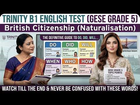 B1 English Test (GESE Grade 5) | SELT British Citizenship| Trinity College London ILR UK