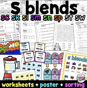 S Blend Worksheets sc sk sl sm sn sp st sw