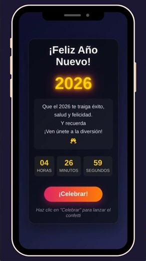 HTML + CSS = MAGIA | Efecto Celebración Año Nuevo 2026 #animacionescss #diseñoweb #tutorial #css