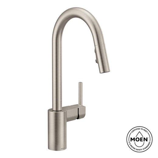 Check The Home Depot's Q&A Before Buying: MOEN Align Single-Handle Pull-Down Sprayer Kitchen Faucet with Reflex and Power Clean in Spot Resist Stainless