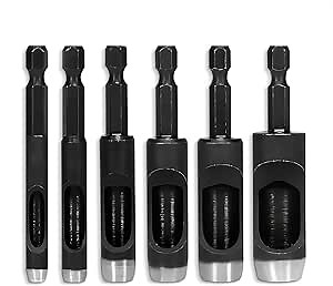 Leather Hole Punch Set - 6 Pcs Drill Bits Set 3/16" 1/4" 5/16" 3/8" 7/16" 1/2" - High-Precision Leather Punch Tool for Belts, Fabric and Crafts - Durable Carbon Steel Tools for Hobby & DIY Use