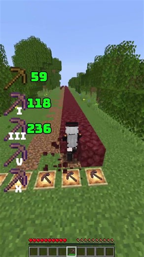 Minecraft Tools with unbreaking 1,3,5,10 vs Netherrack