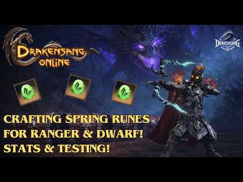 Drakensang Online - Crafting Spring Runes for My Ranger & Dwarf! Stats + Testing! DSO