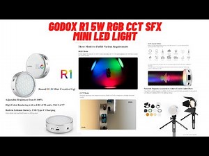 Godox R1 round mini led continuous creative light with cct rgb sfx inbuilt battery for photo & video