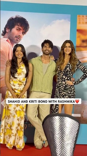 Bollywood Actor Shahid Kapoor with Actress Kriti Sanon & Rashmika Mandanna at Cocktail 2 Promotion