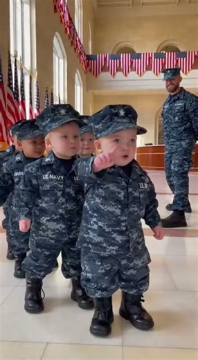 Group Of Toddlers In Navy Uniforms Marching In Hall 😍 #Shorts