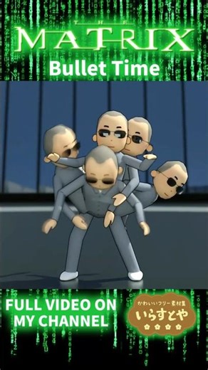 The Matrix - Iconic Bullet Time Scene | Irasutoya 3D #Shorts