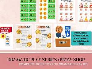 Dramatic Play Printable, Dramatic Play Pizza Restaurant, Pretend Play Kit, Kindergarten, Toddler, Preschool, Prek Activity,build A Pizza - Etsy