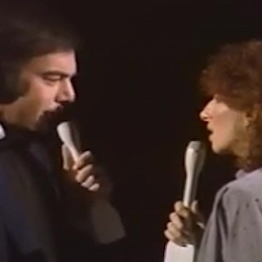 Neil Diamond and Barbra Streisand performing their Billboard chart-topping duet “You Don’t Bring Me Flowers.” ~ Team Neil #NeilDiamond #BarbraStreisand #YouDontBringMeFlowers | Neil Diamond