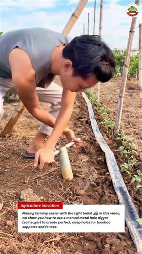 Simple Tool for Perfect Fence Post Holes! 🛠️ #agriculture