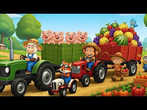 Farm Tractor Parade 🚜🐷🍉 Big Harvest Delivery (Full Episode)