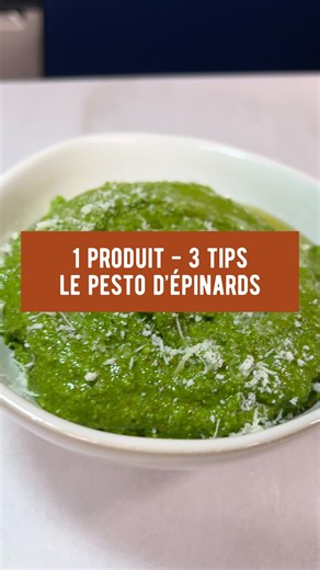 1 PRODUIT, 3 TIPS C'est le moment d'utiliser les épinards qui trainent dans votre frigo pour en faire un super pesto pour le dîner 😍 Ingrédients : 75g Amandes 100g épinards 60g Parmesan 1 gousse Ail 150ml Huile d’olive 1 pincée Sel 1 pincée Poivre #cuisineactuelle #recettefacile #recetterapide #epinard #pesto | Cuisine Actuelle