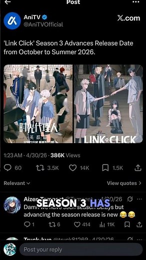 Link Click Season 3 Release Date Changed 😱 #linkclick #anime