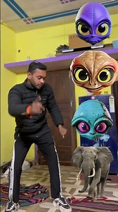 Alien head to Elephant, cat, dog, & monkey - Funny vfx magic 😀 #shorts