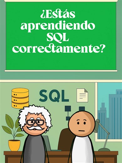 ¿Aprender SQL copiando comandos? Larry pensaba que sí… hasta que el Profesor le mostró lo contrario. Si tú también has sentido que sabes escribir consultas pero no resolver problemas, este sketch es para ti. #SQL #SerieSQL #Data #MundoDeDatos #MachineLerni