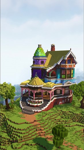 Colorful Minecraft Mansion Collaboration