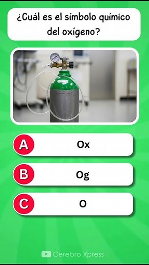 ¿Cuál es el símbolo químico del oxígeno?