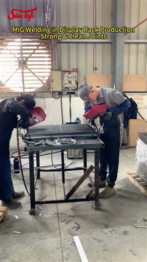 MIG Welding in Display Rack Production – Strong & Clean Joints #sintopfixtures #shorts #factory