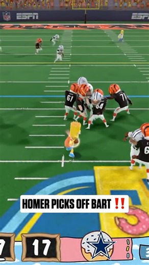 NFL on Instagram: "Throwback to when Homer Simpson intercepted his own son  Monsters Funday Football — Monday Dec. 8, exclusively on ESPN2, Disney+, Disney XD, Disney Channel and the ESPN App"