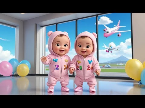 New Year Airport Plane Song | Flying Cartoon for Kids | Airplane Music Animation
