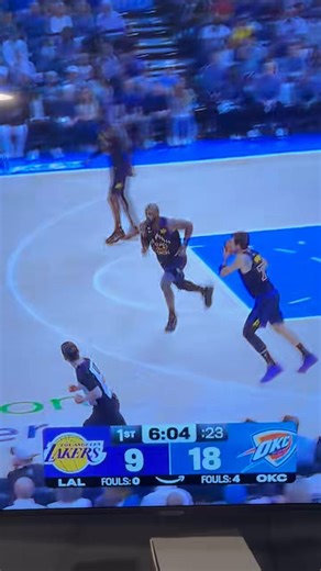 Luka hits a step-back three over SGA 😳Then runs back with the CHASE-DOWN BLOCK 🔥