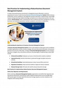 Best Practices for Implementing a Robust Business Document Management System - SlideServe