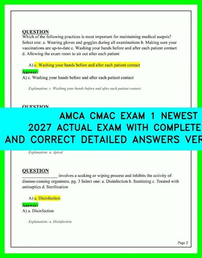 How to Pass AMCA CMAC Exam 1 in 2026 | Real Questions and Correct Detailed Answers