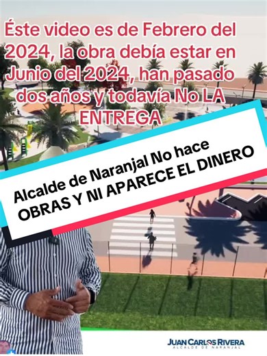 Los moradores del cantón Naranjal expresan su profunda indignación frente a lo que consideran un incumplimiento grave por parte de la administración municipal. Según denuncias ciudadanas, el alcalde del cantón Naranjal realizó en su momento un evento oficial para presentar lo que denominó una “Mega Obra”: la construcción del parque El Retiro, con un presupuesto cercano a los $700.000 (setecientos mil dólares). De acuerdo con la información difundida en ese entonces, la obra habría iniciado en fe