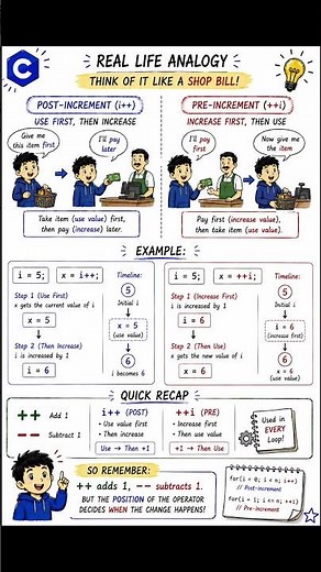 Increment vs Decrement Operators in C 🔥 i++ vs ++i Explained Simply | VedIQ Classes
