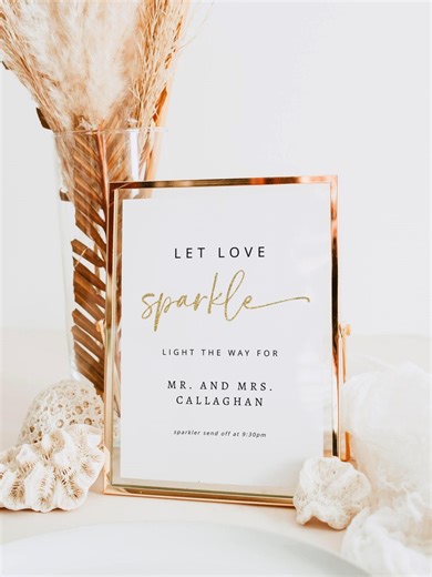 Editable Sparkler Send off Sign Template, Printable Table Signs, Modern Minimalist Wedding, Baby Shower Signs, Instant Download, DIY - Etsy