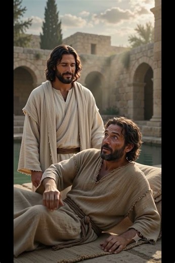 Jesus Heals the Paralyzed Man | John 5:8 | Bible Story #Shorts