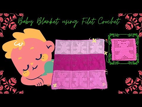 Crochet Baby Blanket using Filet Crochet | Teddy Bear Baby Blanket | Club Crafteria | Tutorial