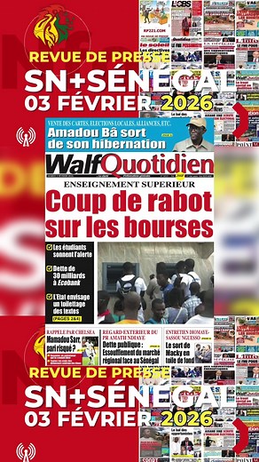 🛑 REVUE DE PRESSE RFM 03 FÉVRIER 2026 🇸🇳#revuedepresse #revuedepressewolof #rfm #revuedepressesenegal #senegalaise_tik_tok