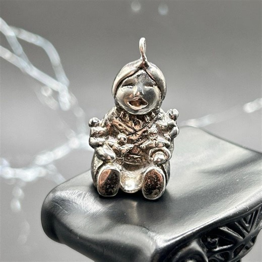 Vintage Sterling Silver Pueblo Storyteller Figure Pendant Charm Native Style Southwestern Boho Collector 925 Gift Necklace 10g - Etsy