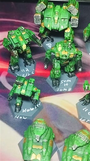 Battletech miniatures painted. Clan Jade Falcon Miniatures. #miniatureart #miniatures