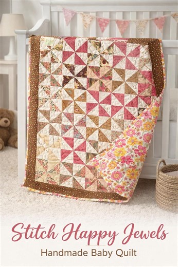 Handmade Pinwheel Baby Quilt – 32x38 Floral Cotton Blanket – Heirloom Nursery Crib Quilt - Etsy