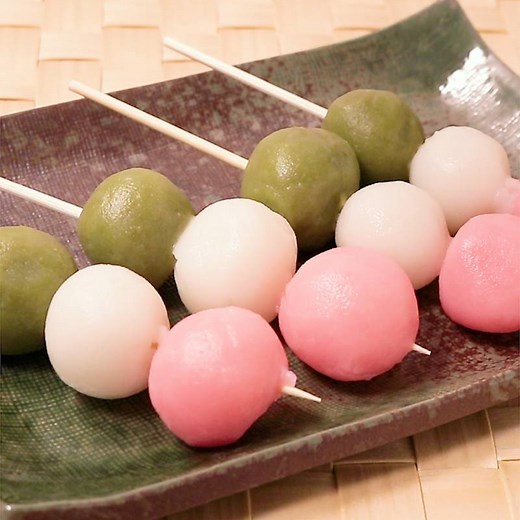 上新粉で簡単おいしい3色だんご 作り方・レシピ | クラシル