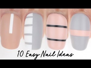 10 easy nail ideas! basic lines nail art compilation