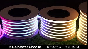 GZBtech Flexible LED Neon Rope Lights 82FT,AC 110-120V Waterproof Strip Light, 2800K Cuttable Connectable Neon Lighting for Indoor Outdoor Home Decor/Commercial Use-Warm White 25M, ETL Listed