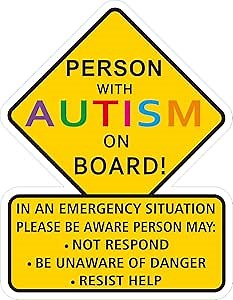 STICKY DUDE Person with Autism Sticker, 5 inches - Awareness Car Truck Decal Sticker. Alert Responders