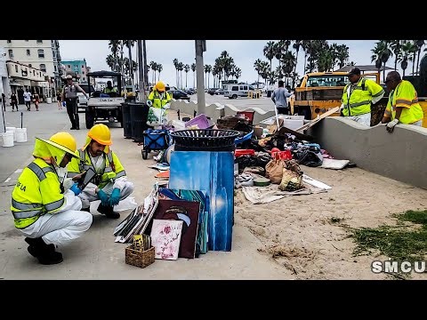 Venice Beach Homeless Encampment Cleanup Preserves Artist's Work and Possessions
