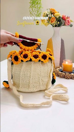 Crochet Handmade Sunflower 🌻 Handbag by Sunita CreativeWorld