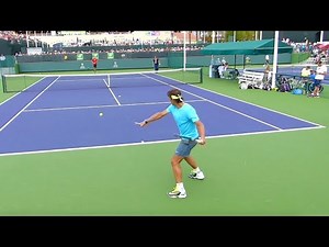Rafael Nadal Intense Hitting Court Level View - Indian Wells & Miami ATP Tennis Practice