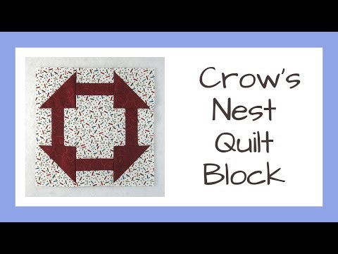 How to Sew the Crow's Nest Quilt Block, an Easy Variation of the Monkey Wrench Block Video Tutorial