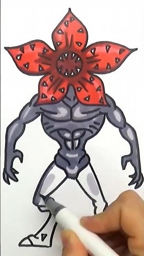 How to draw a Demogorgon with #ohuhumarkers #strangerthings #drawing #shorts